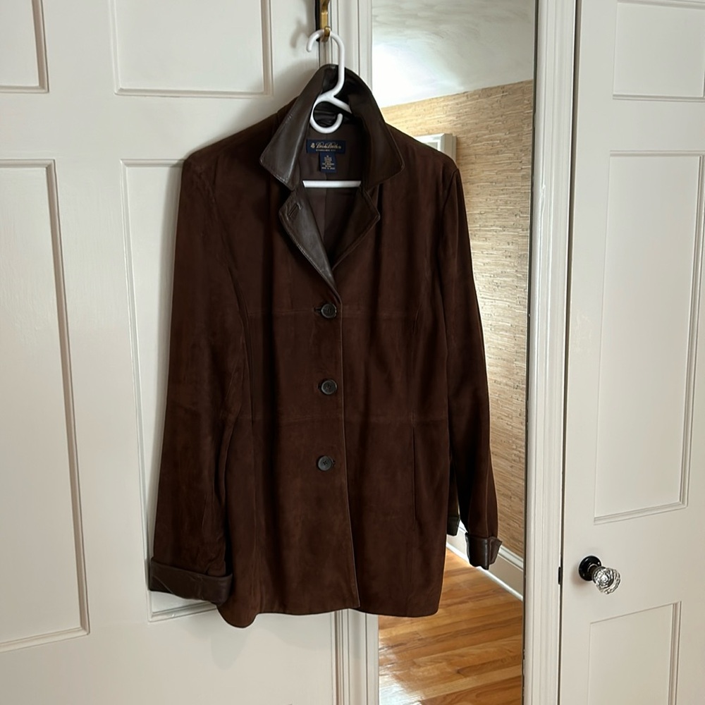 Brooks Brothers suede jacket with leather trim